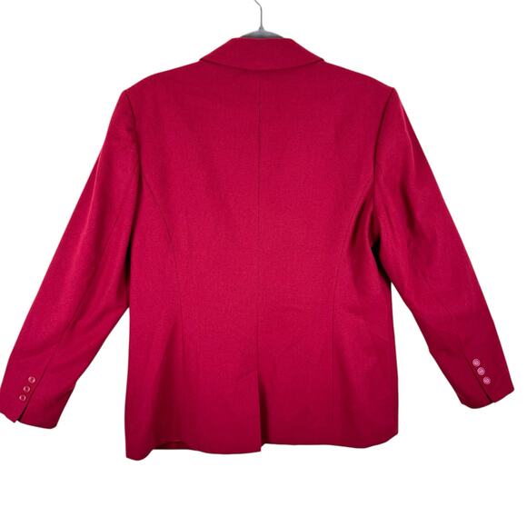 Chadwicks Red Collared Single Breasted Button Up Lined Wool Pea Coat Size M - Picture 2 of 5